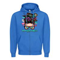 True Royal small business messy bun Zipper Hoodie - Zillion Design Studio