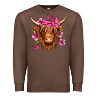 Chestnut floral pink bandana longhaired cow Premium Sweatshirt - Jasminsmagicworld