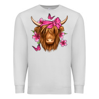 Dove Grey floral pink bandana longhaired cow Premium Sweatshirt - Jasminsmagicworld