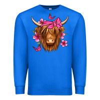 True Royal floral pink bandana longhaired cow Premium Sweatshirt - Jasminsmagicworld