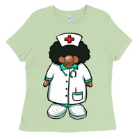 Matcha african nurse gnome afro hair Ladies Tee - BarkalooDesign