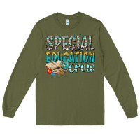 Army Green special education crew Long Sleeve Tee - texasbilliewilder