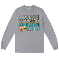 Heather Grey special education crew Long Sleeve Tee - texasbilliewilder