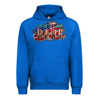 Cobalt American babe Urban Hoodie - NancyCooperArtShop