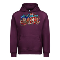 Mauve Wine American babe Urban Hoodie - NancyCooperArtShop