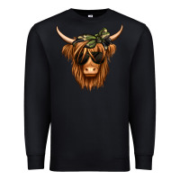 Black camouflage long haired cow Premium Sweatshirt - Jasminsmagicworld