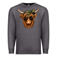 Charcoal Heather camouflage long haired cow Premium Sweatshirt - Jasminsmagicworld