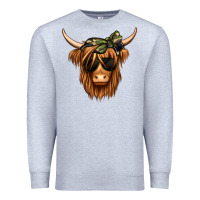 Heather Grey camouflage long haired cow Premium Sweatshirt - Jasminsmagicworld