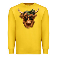 Lemon camouflage long haired cow Premium Sweatshirt - Jasminsmagicworld
