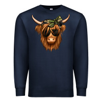 Navy camouflage long haired cow Premium Sweatshirt - Jasminsmagicworld