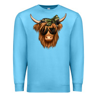 Ocean Blue camouflage long haired cow Premium Sweatshirt - Jasminsmagicworld