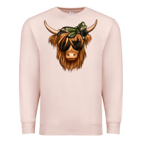 Pale Pink camouflage long haired cow Premium Sweatshirt - Jasminsmagicworld