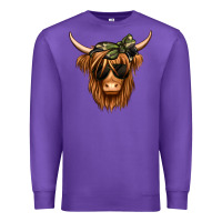 Purple camouflage long haired cow Premium Sweatshirt - Jasminsmagicworld