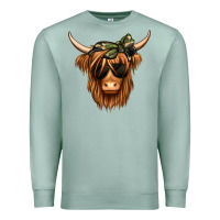 Seafoam camouflage long haired cow Premium Sweatshirt - Jasminsmagicworld