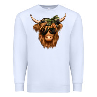White camouflage long haired cow Premium Sweatshirt - Jasminsmagicworld
