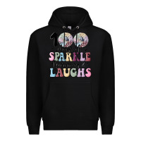 Black 100 days of sparkle learning and laugh faux sequin Premium Hoodie - MaliasSmallBusiness