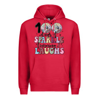 Cardinal 100 days of sparkle learning and laugh faux sequin Premium Hoodie - MaliasSmallBusiness