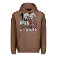 Chestnut 100 days of sparkle learning and laugh faux sequin Premium Hoodie - MaliasSmallBusiness