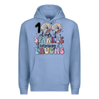 Colony Blue 100 days of sparkle learning and laugh faux sequin Premium Hoodie - MaliasSmallBusiness