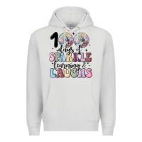 Dove Grey 100 days of sparkle learning and laugh faux sequin Premium Hoodie - MaliasSmallBusiness