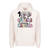 Pale Pink 100 days of sparkle learning and laugh faux sequin Premium Hoodie - MaliasSmallBusiness