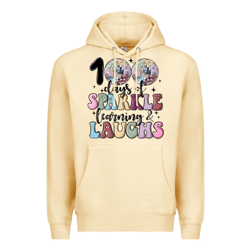 100 Days Of Sparkle Learning And Laugh Faux Sequin Premium Hoodie by MaliasSmallBusiness | Teevron
