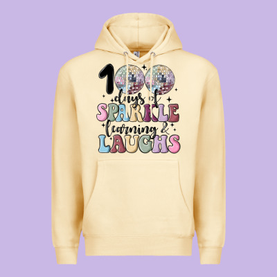 100 Days Of Sparkle Learning And Laugh Faux Sequin Premium Hoodie Designed By Maliassmallbusiness