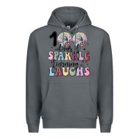 Rock 100 days of sparkle learning and laugh faux sequin Premium Hoodie - MaliasSmallBusiness