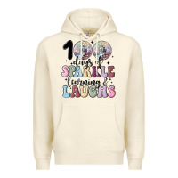 Sandshell 100 days of sparkle learning and laugh faux sequin Premium Hoodie - MaliasSmallBusiness