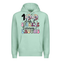 Seafoam 100 days of sparkle learning and laugh faux sequin Premium Hoodie - MaliasSmallBusiness