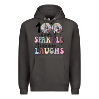 Smoke 100 days of sparkle learning and laugh faux sequin Premium Hoodie - MaliasSmallBusiness