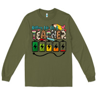 Army Green battery life of a teacher Long Sleeve Tee - Zillion Design Studio