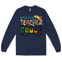 Navy battery life of a teacher Long Sleeve Tee - Zillion Design Studio