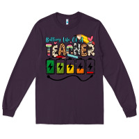 Plum battery life of a teacher Long Sleeve Tee - Zillion Design Studio