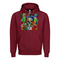 Burgundy day of the dead Zipper Hoodie - CTS Tumbler Store