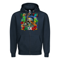 Navy day of the dead Zipper Hoodie - CTS Tumbler Store