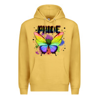 Antique Gold rainbow butterfly pride lgbtq Premium Hoodie - MaliasSmallBusiness
