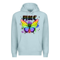 Blue Mist rainbow butterfly pride lgbtq Premium Hoodie - MaliasSmallBusiness