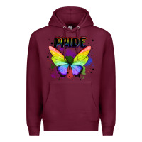 Burgundy rainbow butterfly pride lgbtq Premium Hoodie - MaliasSmallBusiness