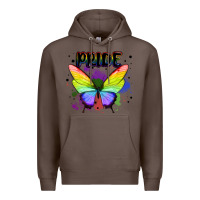 Coffee rainbow butterfly pride lgbtq Premium Hoodie - MaliasSmallBusiness