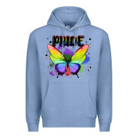 Colony Blue rainbow butterfly pride lgbtq Premium Hoodie - MaliasSmallBusiness