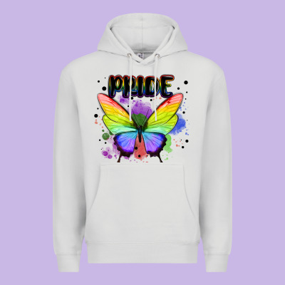 Rainbow Butterfly Pride Lgbtq Premium Hoodie Designed By Maliassmallbusiness