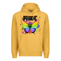 Mustard rainbow butterfly pride lgbtq Premium Hoodie - MaliasSmallBusiness