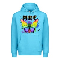 Ocean Blue rainbow butterfly pride lgbtq Premium Hoodie - MaliasSmallBusiness