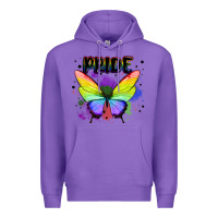 Purple rainbow butterfly pride lgbtq Premium Hoodie - MaliasSmallBusiness