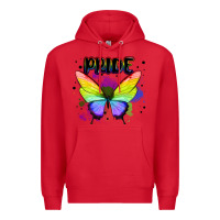 Red rainbow butterfly pride lgbtq Premium Hoodie - MaliasSmallBusiness