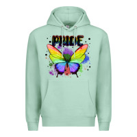 Seafoam rainbow butterfly pride lgbtq Premium Hoodie - MaliasSmallBusiness