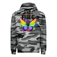 Slate Camo rainbow butterfly pride lgbtq Premium Hoodie - MaliasSmallBusiness