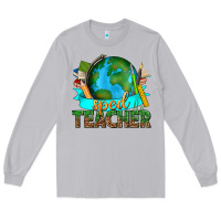 Moon Dust sped teacher with earth globe Long Sleeve Tee - texasbilliewilder