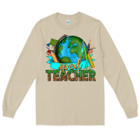 Mushroom sped teacher with earth globe Long Sleeve Tee - texasbilliewilder